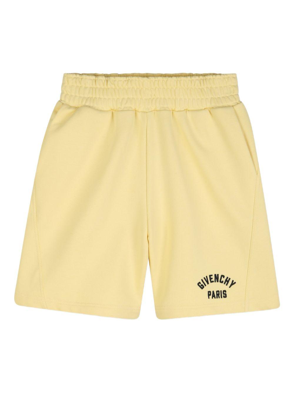 Shorts per bambino Givenchy Kids giallo con stampa logo H31100 524 GIVENCHY KIDS
