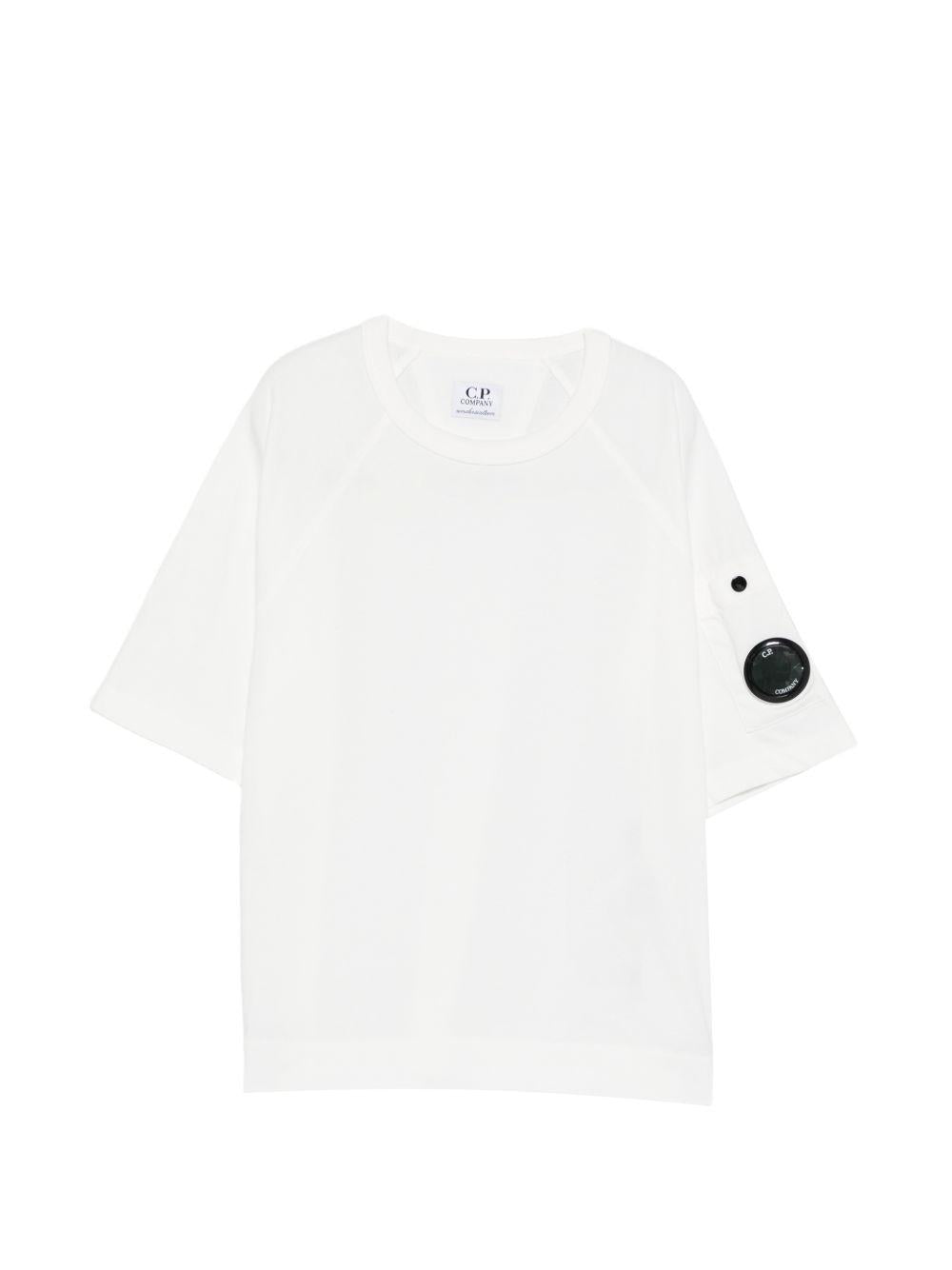 T-shirt per bambino C.P. Company Kids bianca con applicazione logo CMM00RLAA17 10135 C.P.COMPANY KIDS