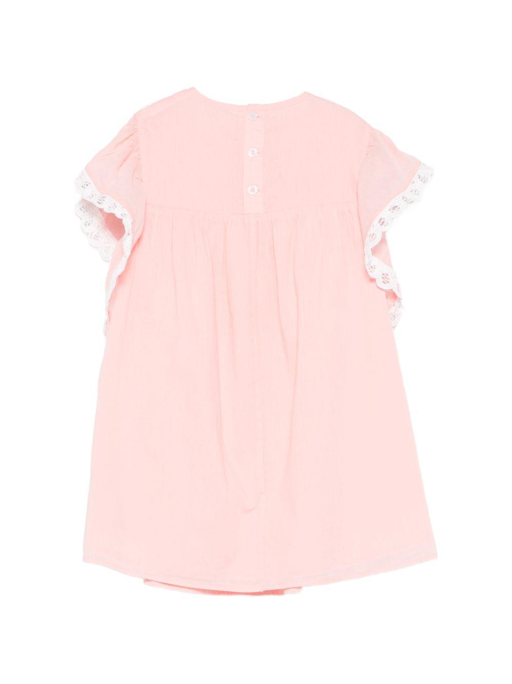 Abito Haida per bambina Louise Misha rosa con colletto in pizzo GRI-S26-S0124 CORAL LOUISE MISHA