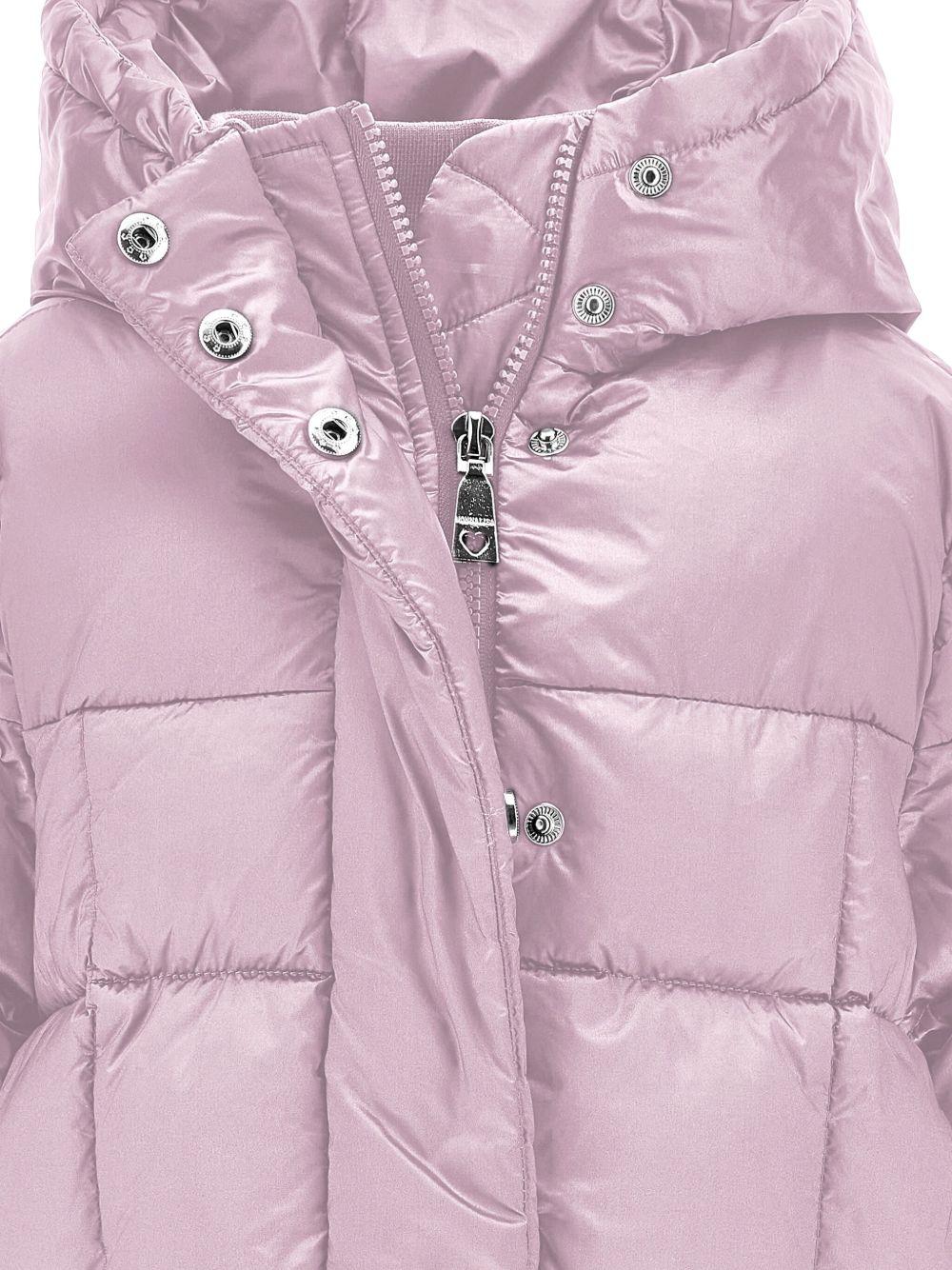 Piumino trapuntato per bambina Monnalisa rosa con cappuccio 17F105 6021 0094 MONNALISA