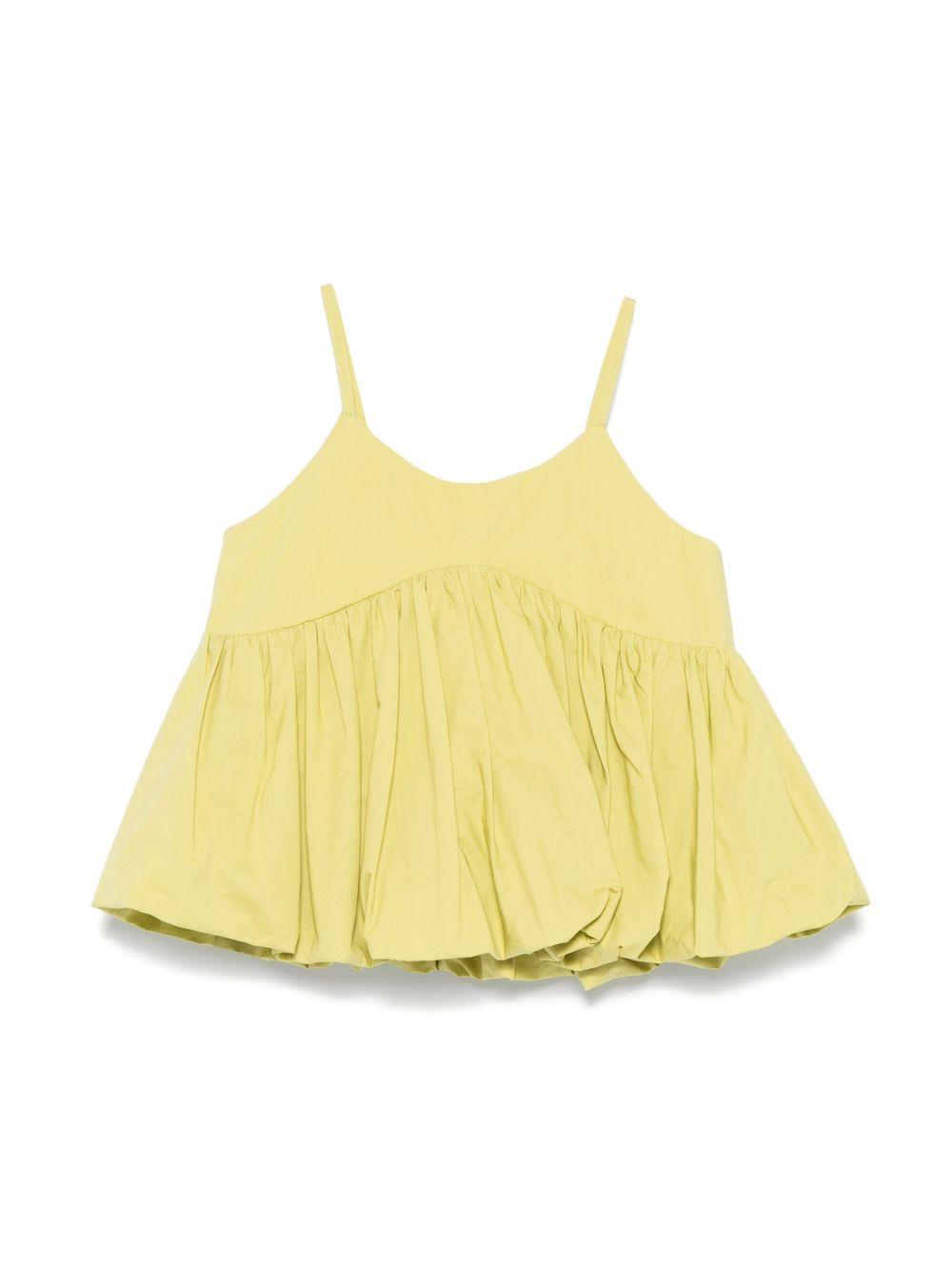 Blusa per bambina Pinko Kids verde a palloncino con scollo a V KFTO0010CA101 1057 PINKO KIDS