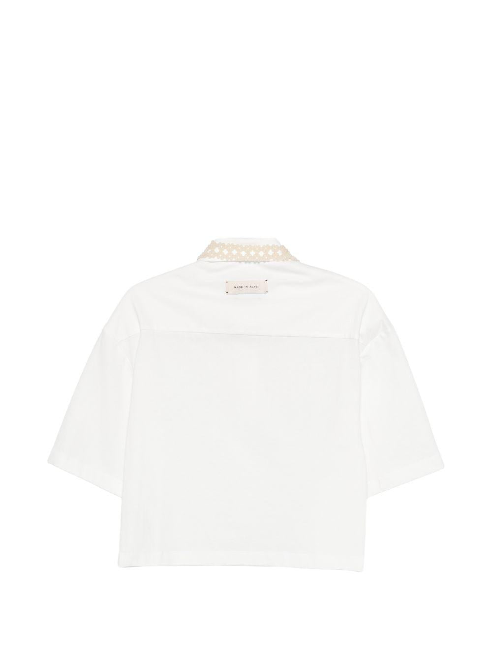 T-shirt per donna Alysi bianca con design crop 116409 P6055 LT ALYSI