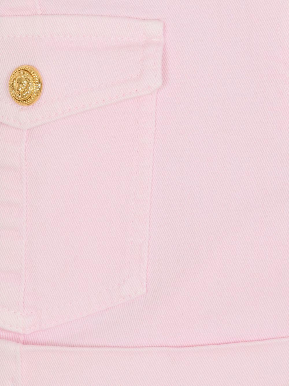 Shorts per bambina Balmain Kids rosa con bottoni color oro BY6A69 Z3702 51E BALMAIN KIDS