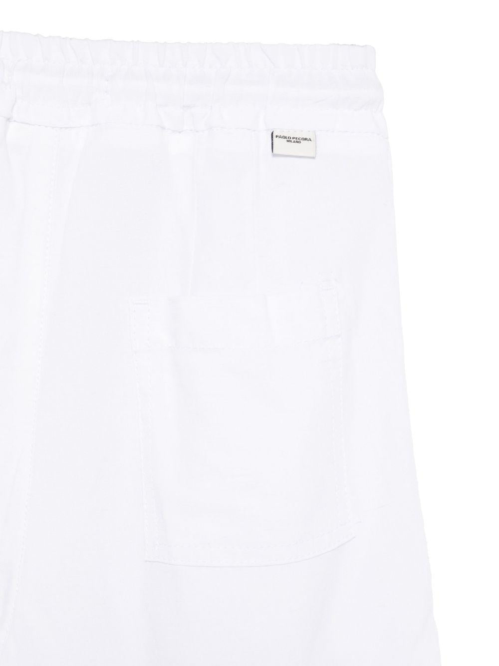 Cargo in cotone per bambino Paolo Pecora Kids bianco con coulisse PP4006 GESSO PAOLO PECORA KIDS