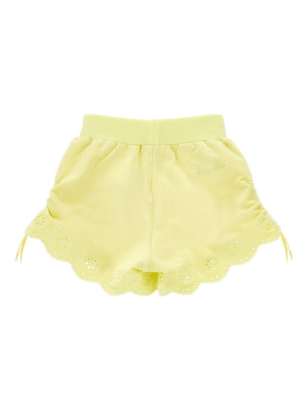 Shorts per bambina Monnalisa giallo con orlo a smerlo 17G401 7014 0014 MONNALISA KIDS