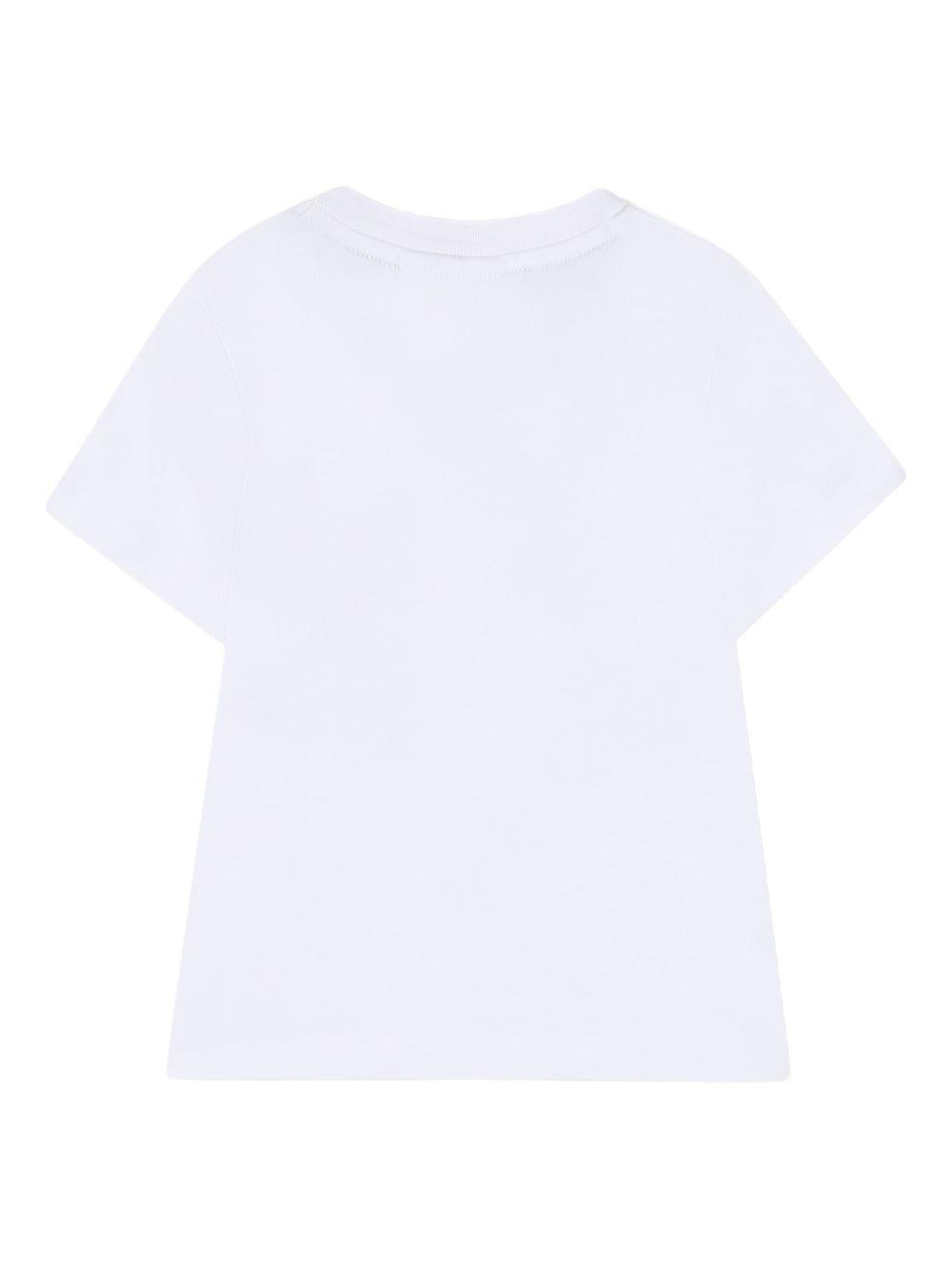 T-shirt per neonato Boss Kids bianca con stampa logo sul davanti J52882 10P BOSS KIDS