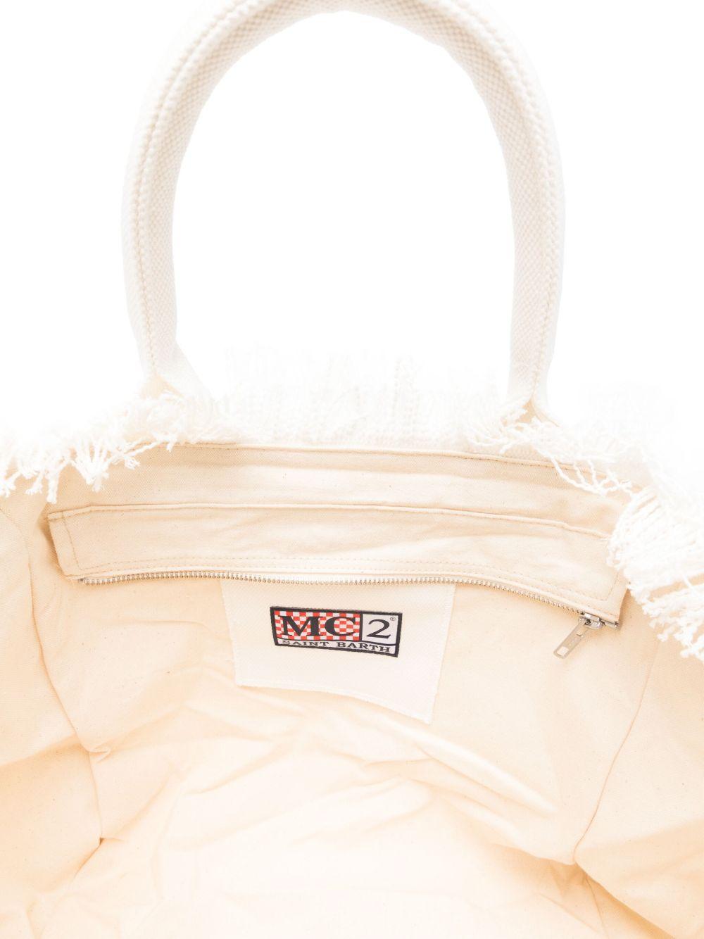 Borsa Vanity MC2 Saint Barth bianca con logo con paillettes VANI001 02571L MC2 ST. BARTH KIDS