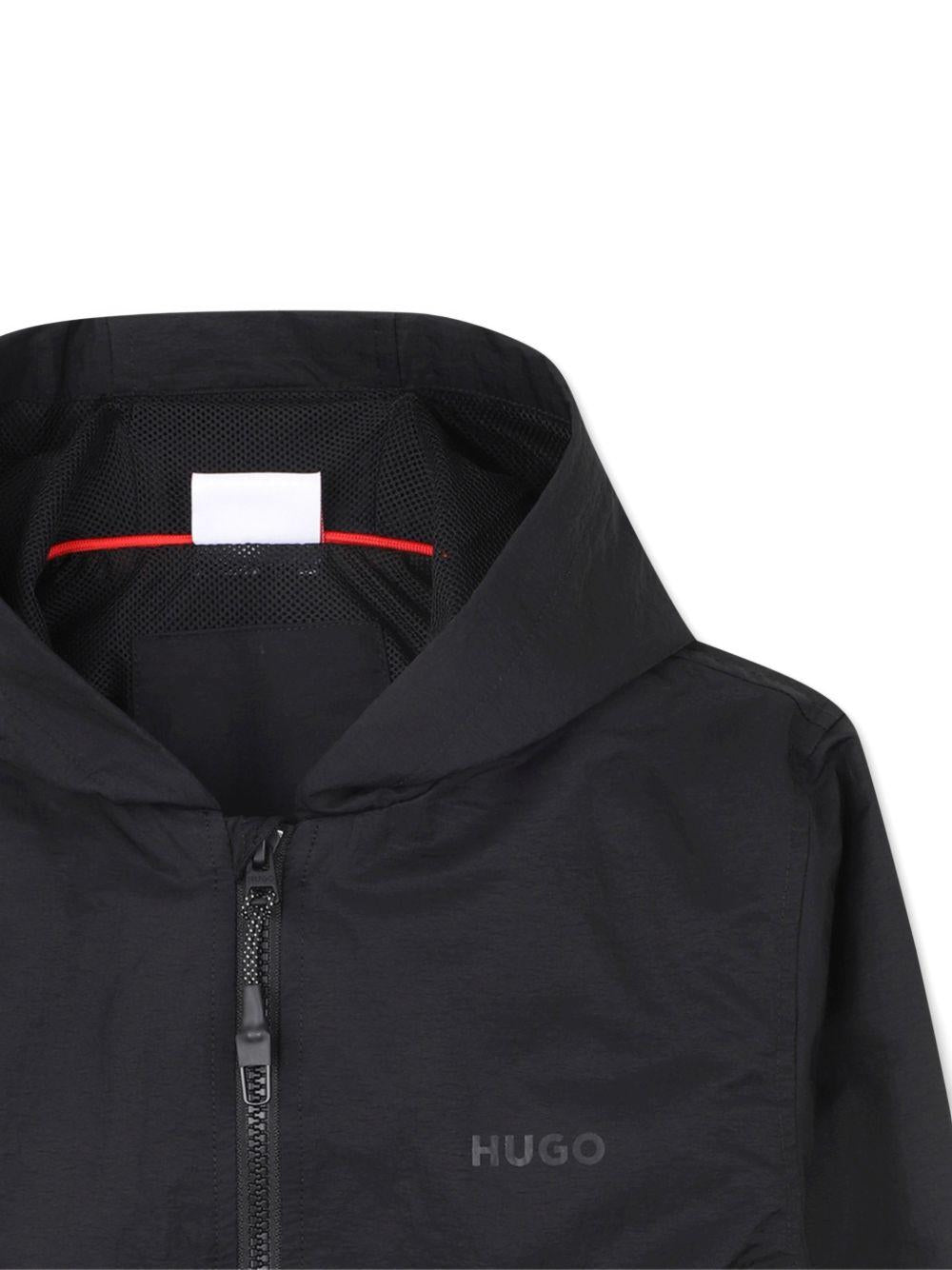 Giubbino per bambino Hugo Kids nero con stampa logo sul davanti G01013 09B Hugo KIDS