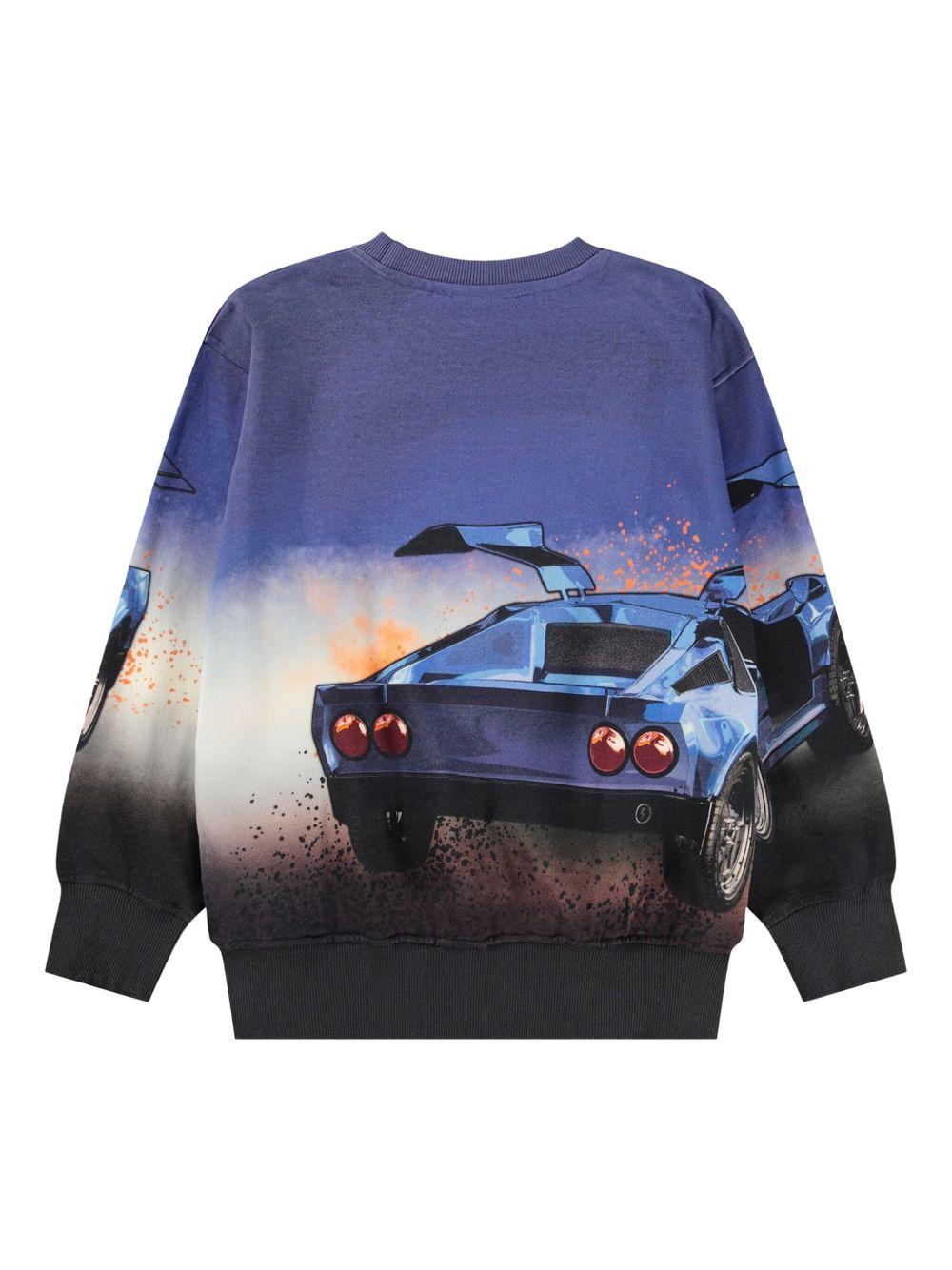 Felpa per bambino Molo blu con stampa grafica 1W25J203 4991 MOLO