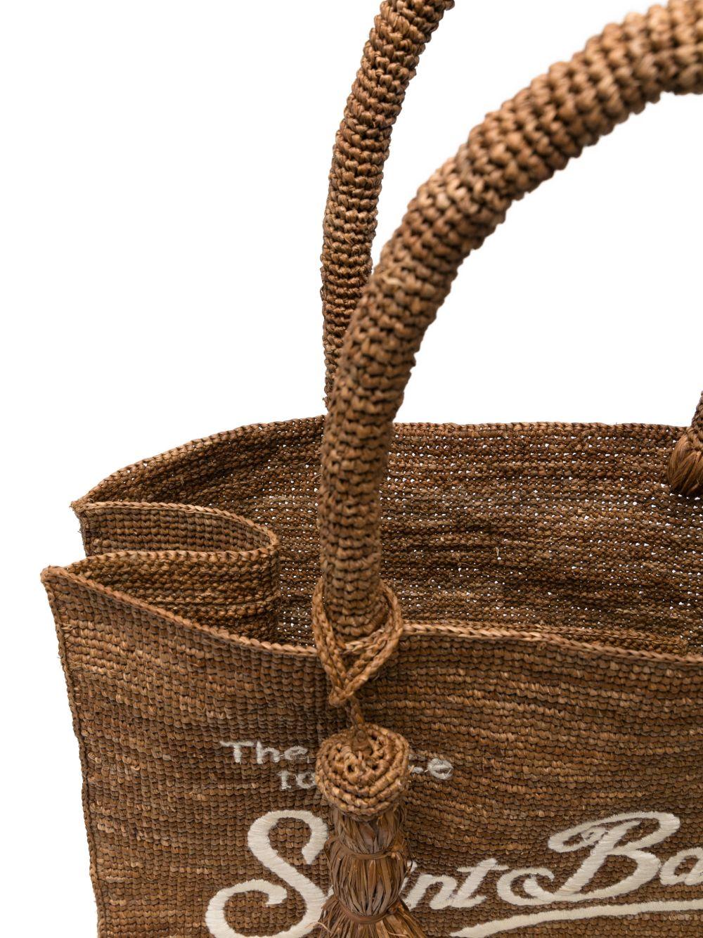 Borsa Vanity in rafia MC2 Saint Barth marrone con dettaglio nappa VANI013 00452L MC2 ST. BARTH KIDS