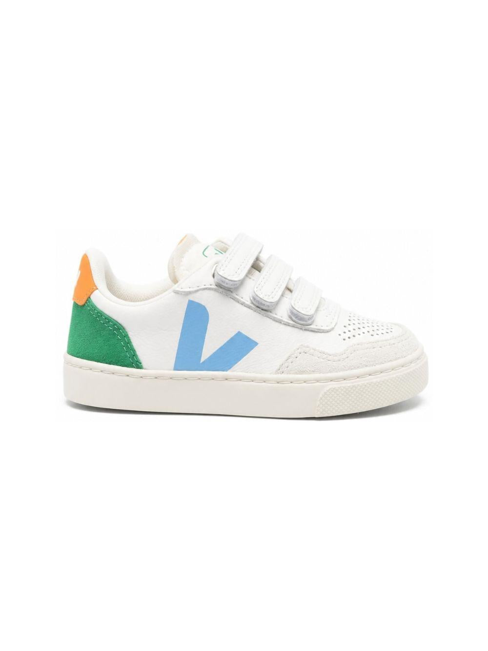 Sneakers per bambini V-90 Veja Kids con tacco color block SX2021512 WHITE AQUA EMERAUDE VEJA KIDS