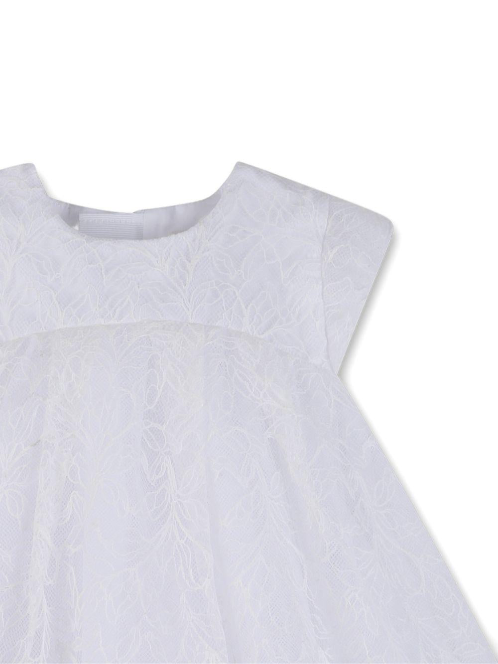 Abito per neonata Givenchy Kids bianco con ricamo floreale H31185 10P GIVENCHY KIDS