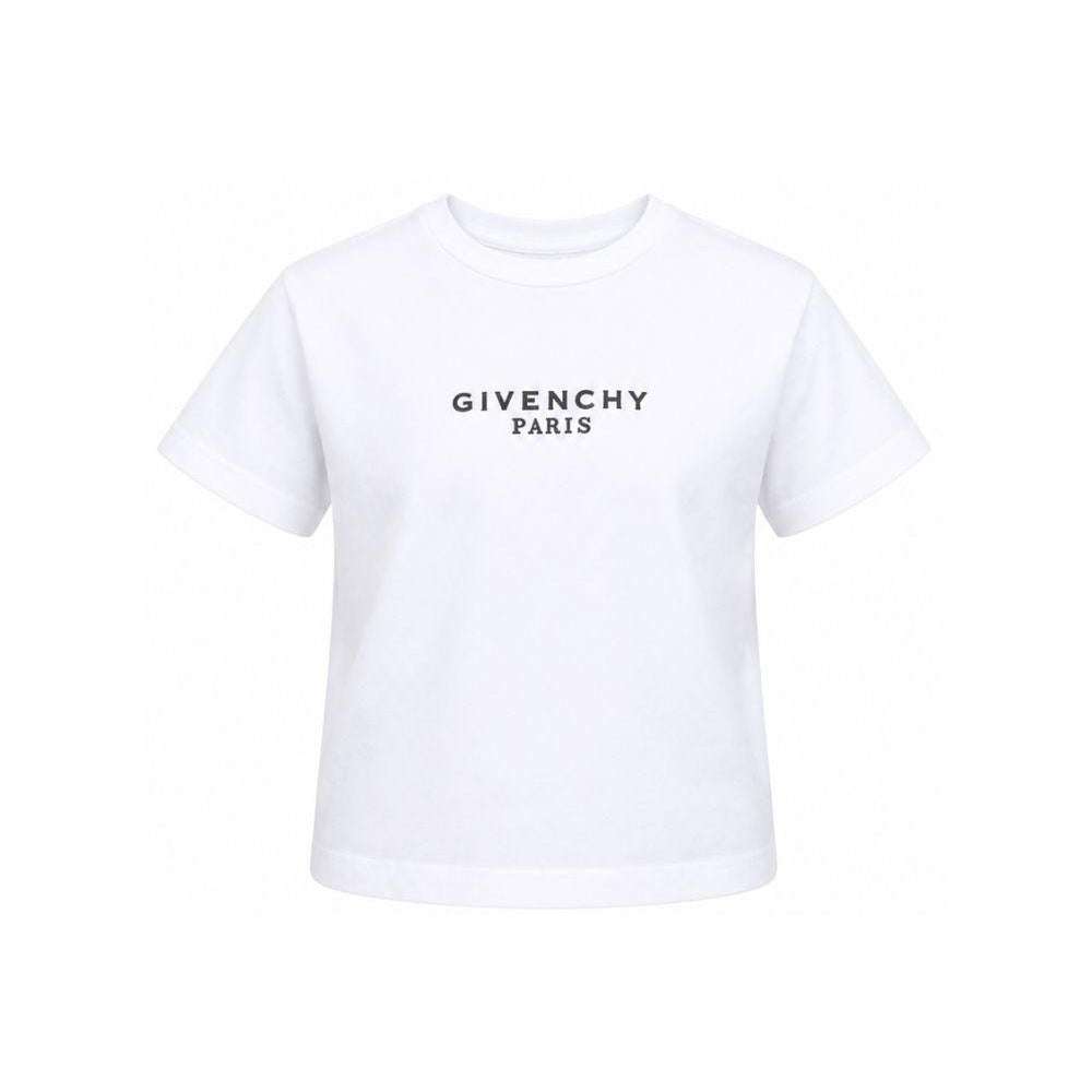 T-shirt per bambina Givenchy Kids bianca con stampa logo sul davanti H31315 10P GIVENCHY KIDS