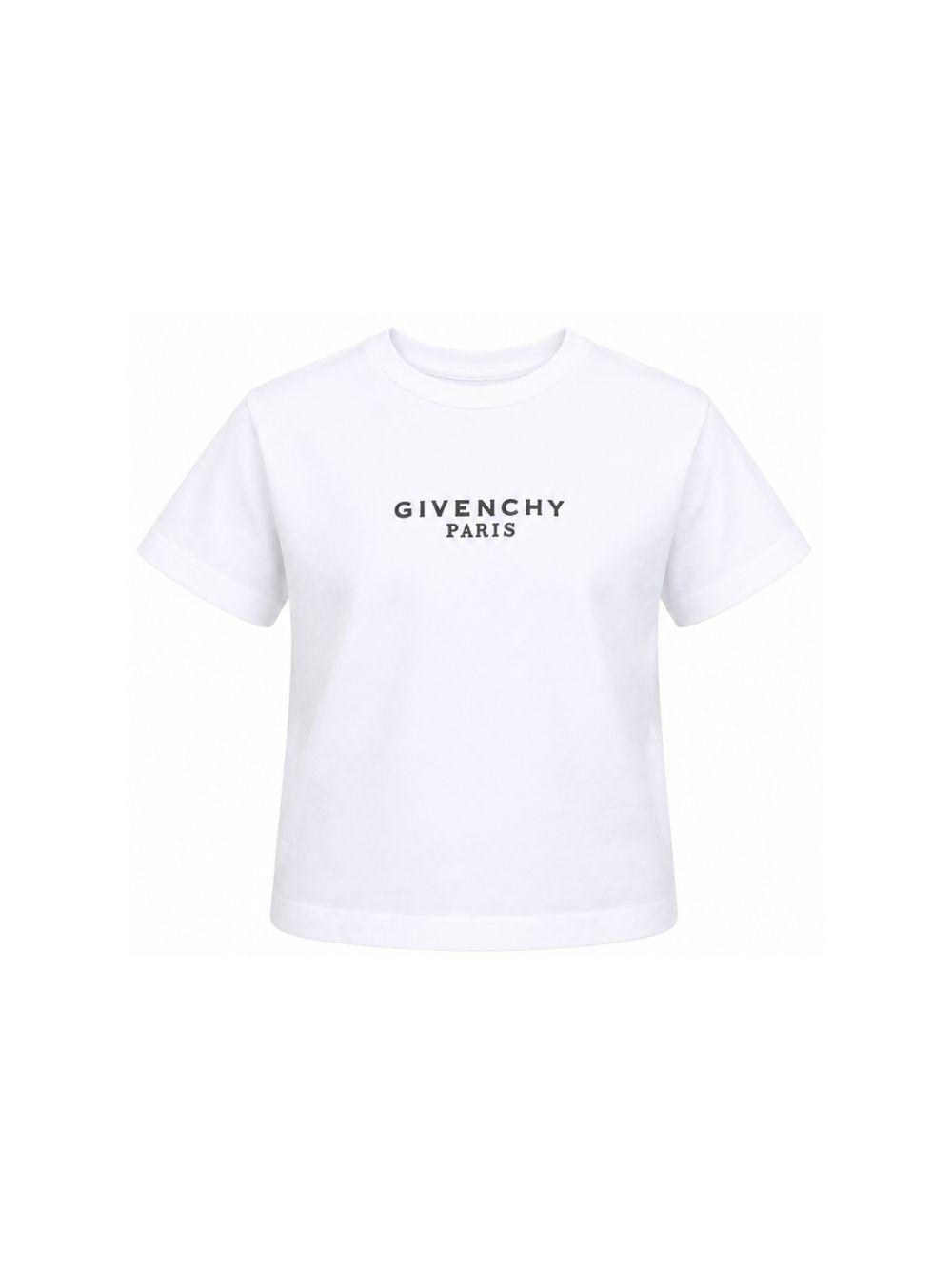 T-shirt per bambina Givenchy Kids bianca con stampa logo sul davanti H31315 10P GIVENCHY KIDS