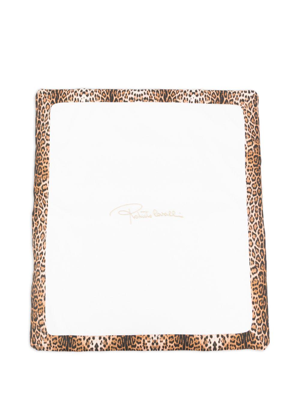 Coperta da culla per neonata Roberto Cavalli Kids bianca con dettagli animalier CLP26019CE MACULA N.H ROBERTO CAVALLI KIDS