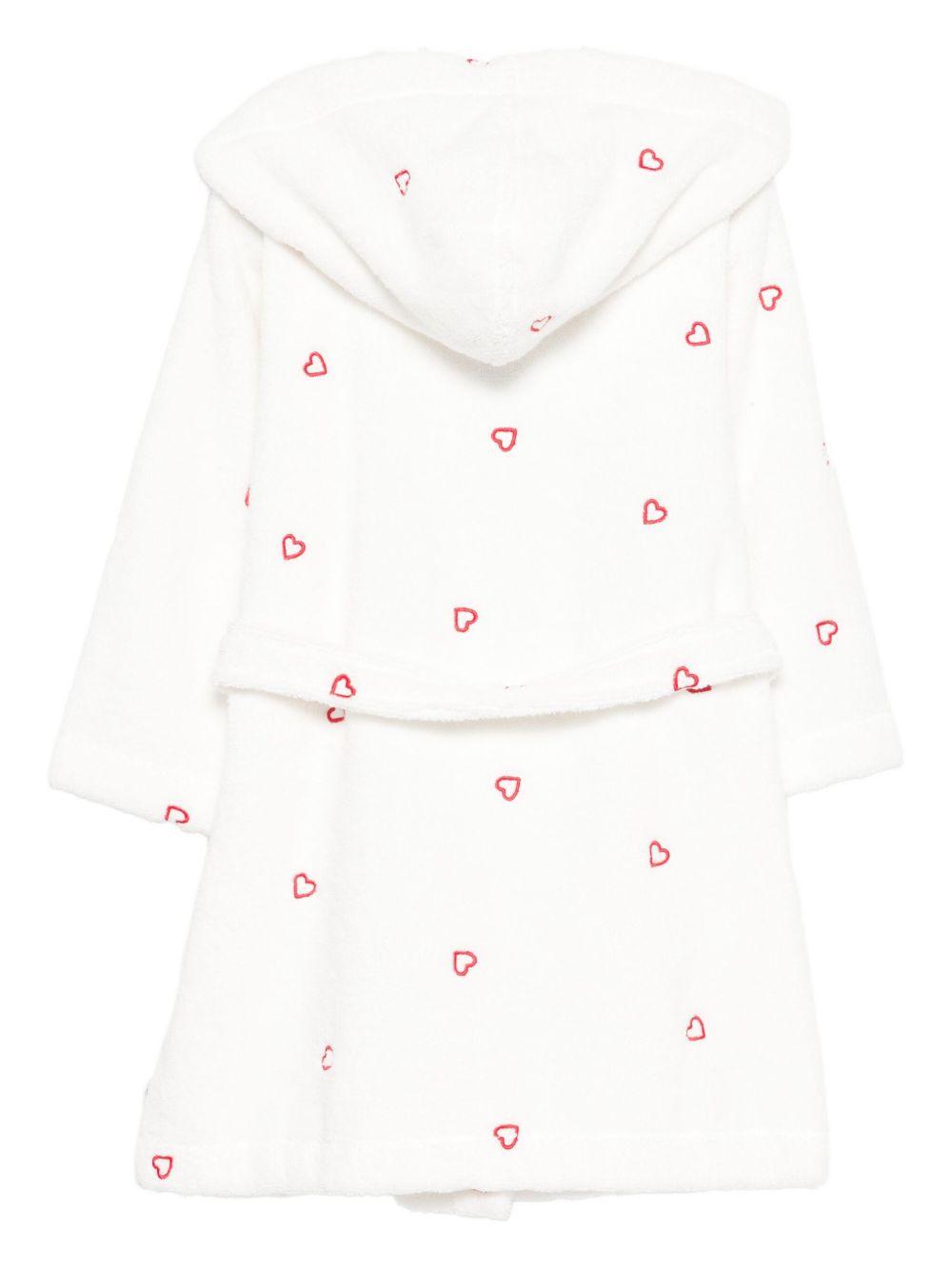 Accappatoio per bambini Petit Bateau bianco con motivo a cuori A0DS4 01 PETIT BATEAU KIDS