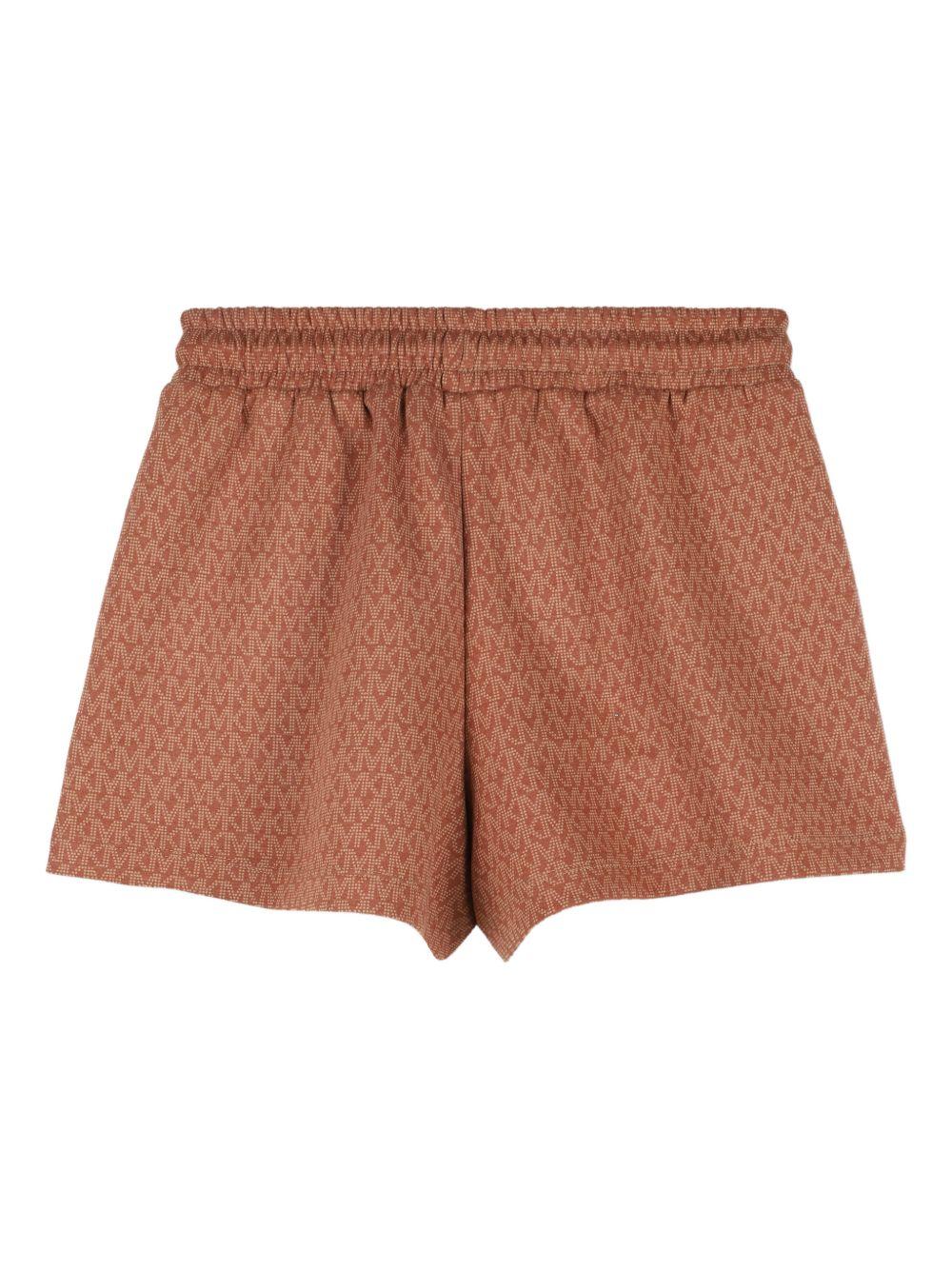 Shorts per bambina Michael Kors Kids marrone con coulisse R30568 348 MICHAEL KORS KIDS