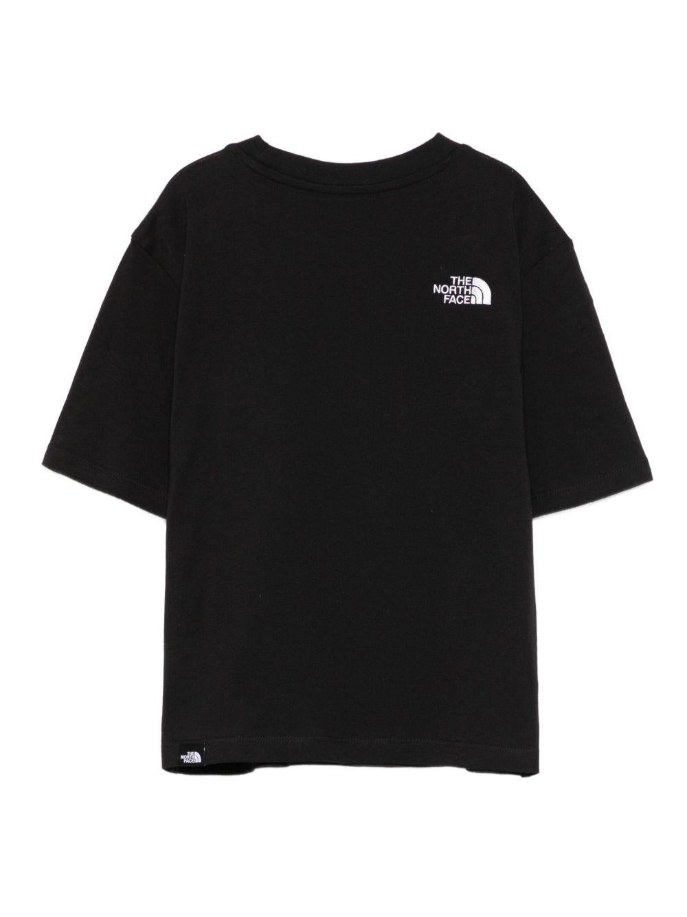 T-shirt per bambini The North Face Kids nera con logo sul petto NF0A87T4 JK31 THE NORTH FACE KIDS