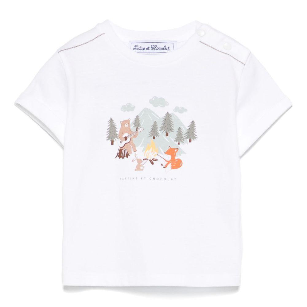 T-shirt per neonato Tartine Et Chocolat bianco con stampa CA10041 57 TArtine & Chocolat KIDS