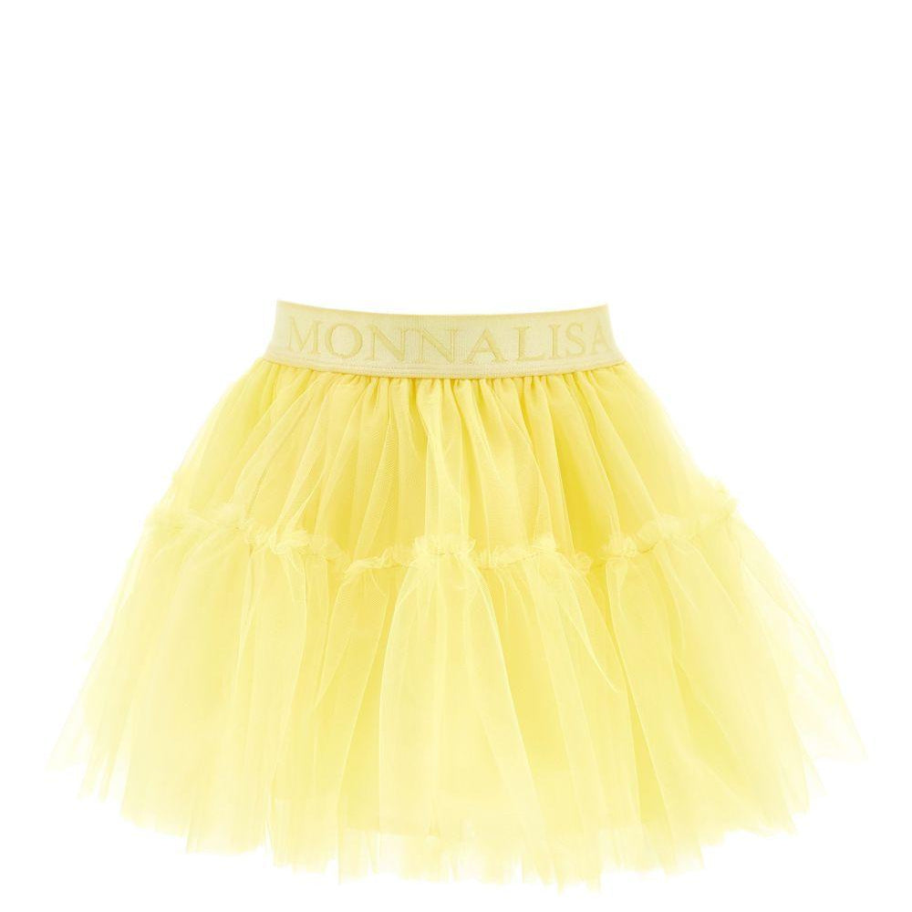 Gonna per bambina Monnalisa gialla con design a strati 17GGON T9945 0014 MONNALISA KIDS