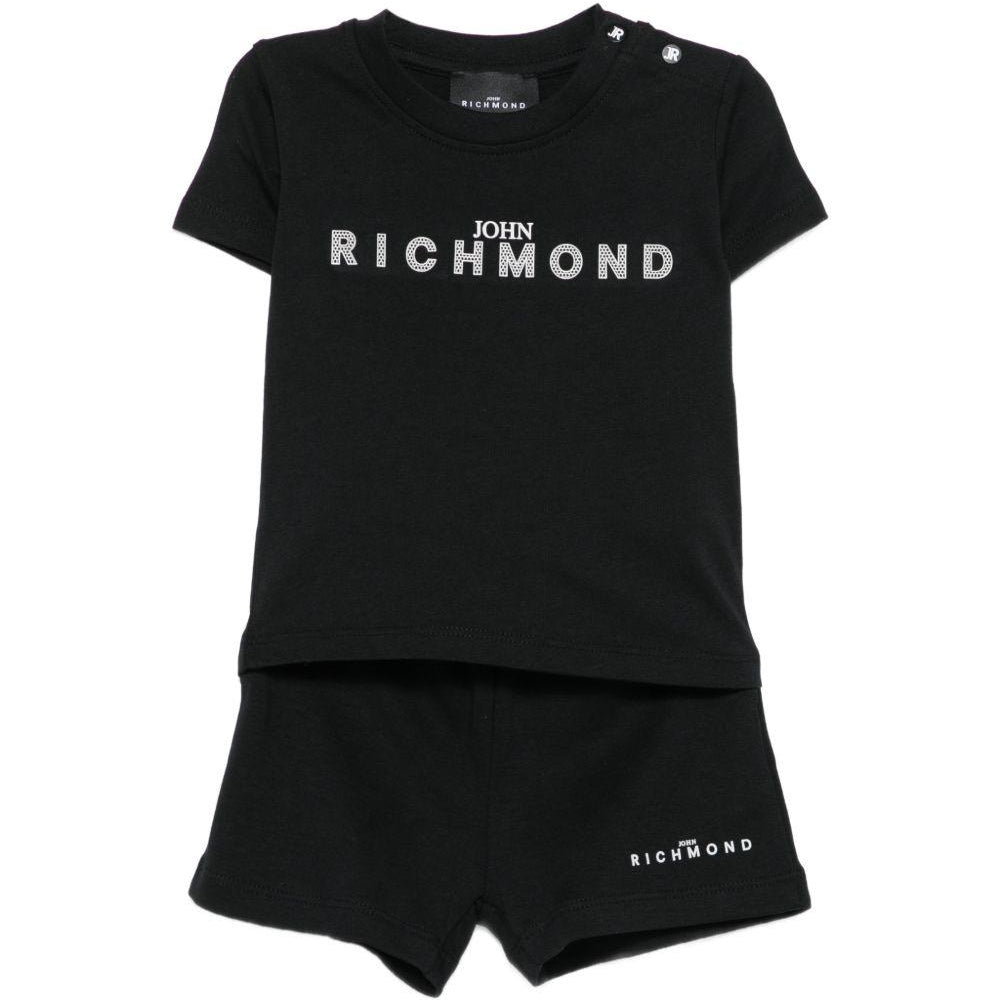 Completo t-shirt e shorts per neonati John Richmond Junior nero con dettaglio logo RIP26006CJ BLACK JOHN RICHMOND KIDS