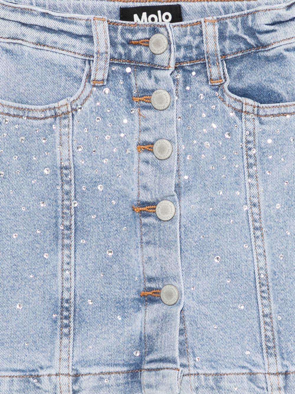 Gonna Bera per bambina Molo denim con decorazione a strass 2S26D120 9770 MOLO KIDS