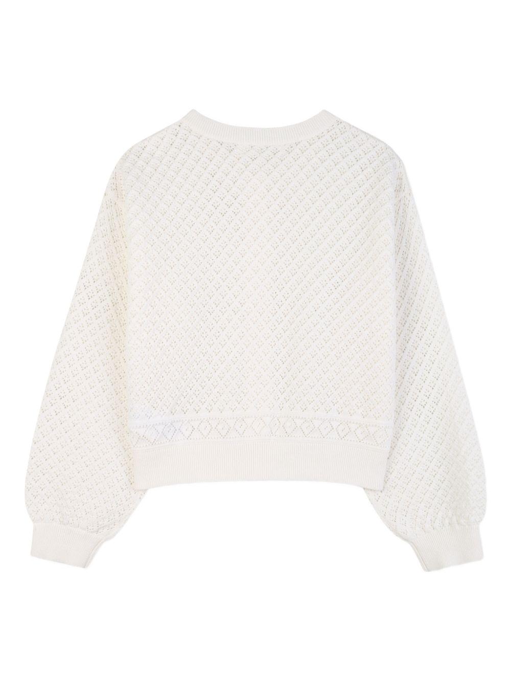 Maglione per bambina Billieblush bianco con lavorazione in maglia U22164 105 BILLIEBLUSH KIDS