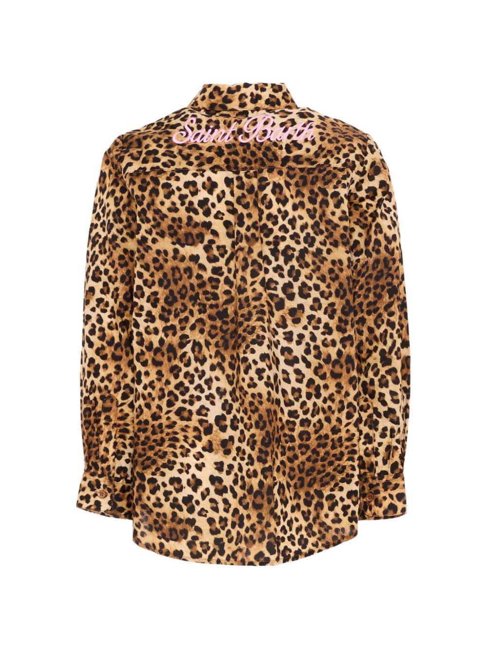 Camicia per bambina MC2 Saint Barth Kids animalier a maniche lunghe BRIG003 07520L MC2 ST. BARTH KIDS