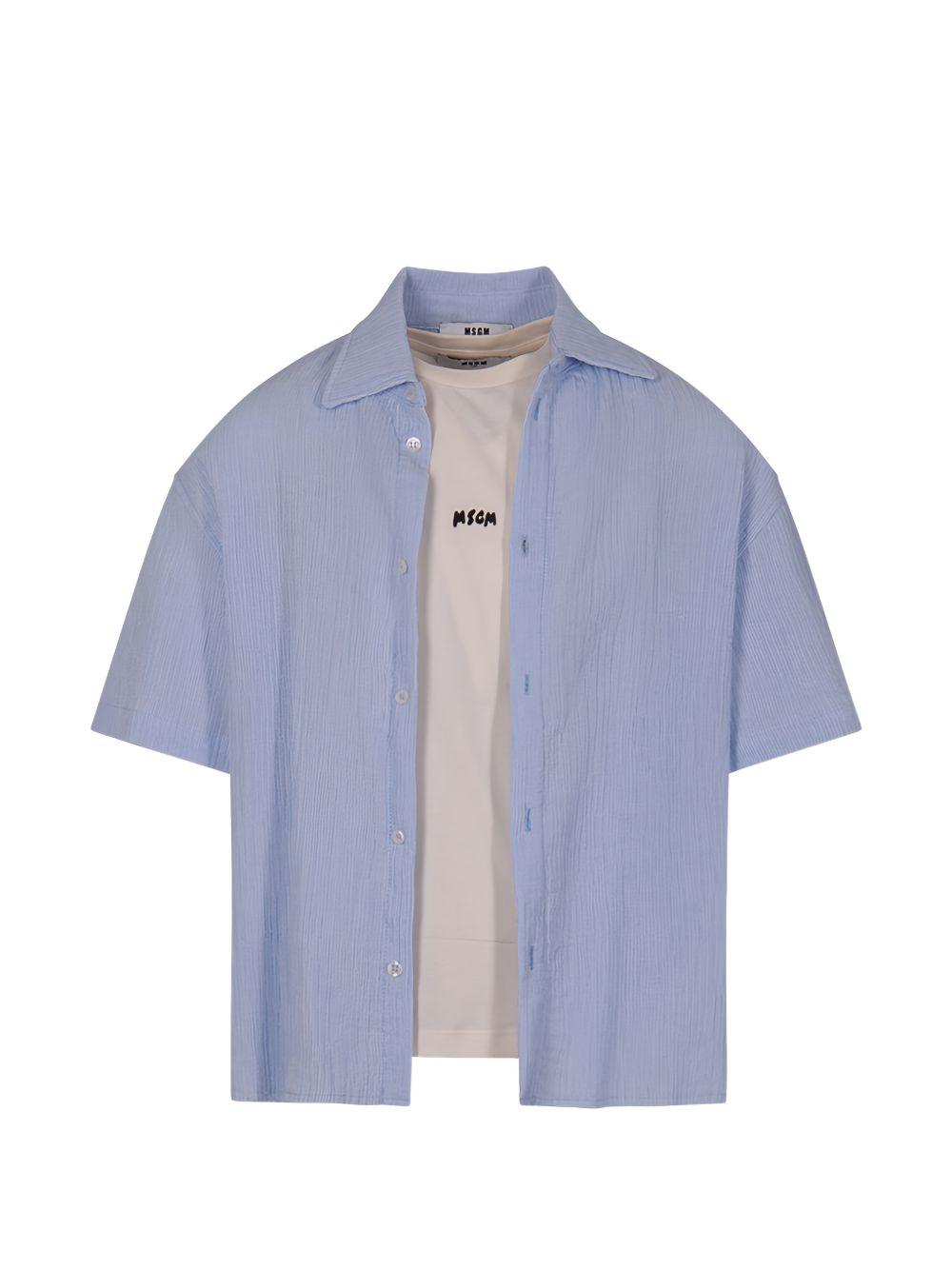 Set camicia e t-shirt per bambino MGM Kids multicolore con maniche corte S6MSJBCS198 050 MSGM KIDS