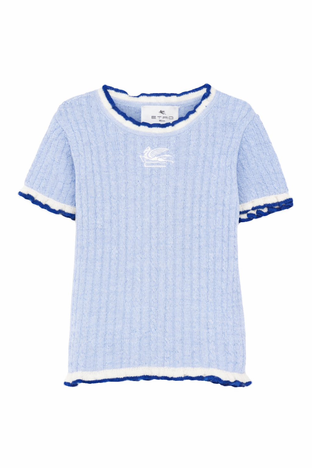 T-shirt per bambina Etro Kids blu con ricamo Pegaso sul davanti GY9A20 X0259 824 ETRO KIDS