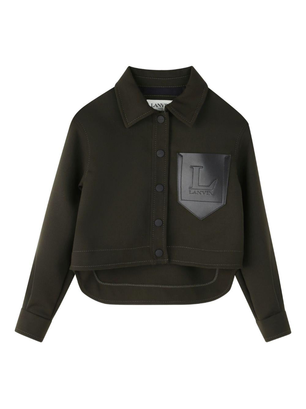 Giacca per bambina Lanvin Enfant nero con logo ricamato N30258 U60 LANVIN