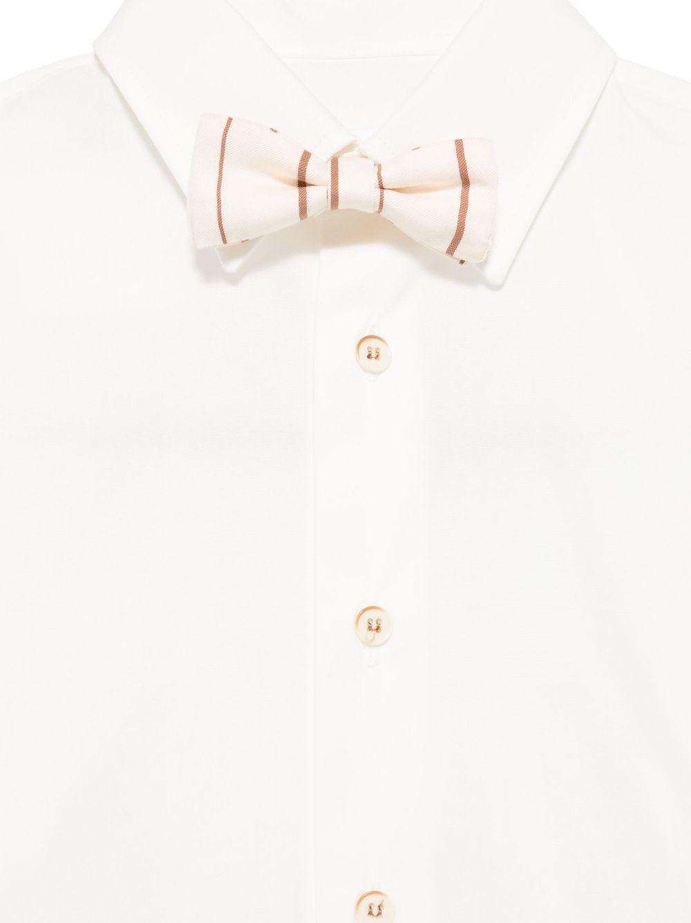 Set pantaloni e camicia per bambino Colorichiari bianco con pantaloni a righe MB308063 4776 28 COLORICHIARI