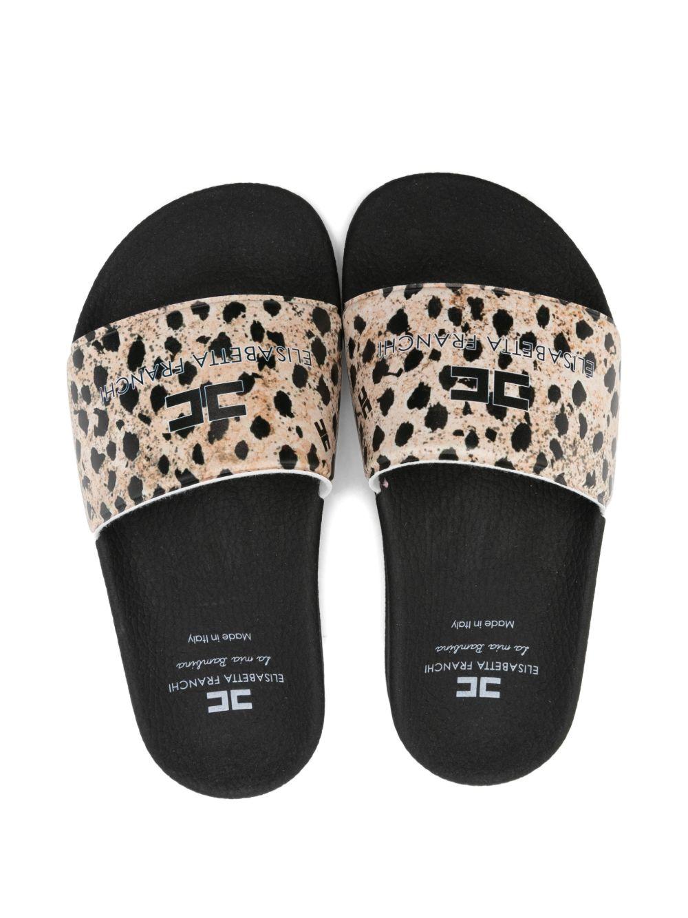 Ciabatte per bambina Elisabetta Franchi La Mia Bambina animalier con logo sul davanti F4A0E06081926 X253 ElISABETTA FRANCHI KIDS
