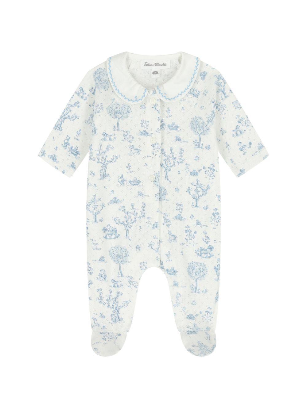 Tutina per neonato Tartine Et Chocolat bianca con stampa grafica all-over CC54040 41 TArtine & Chocolat KIDS