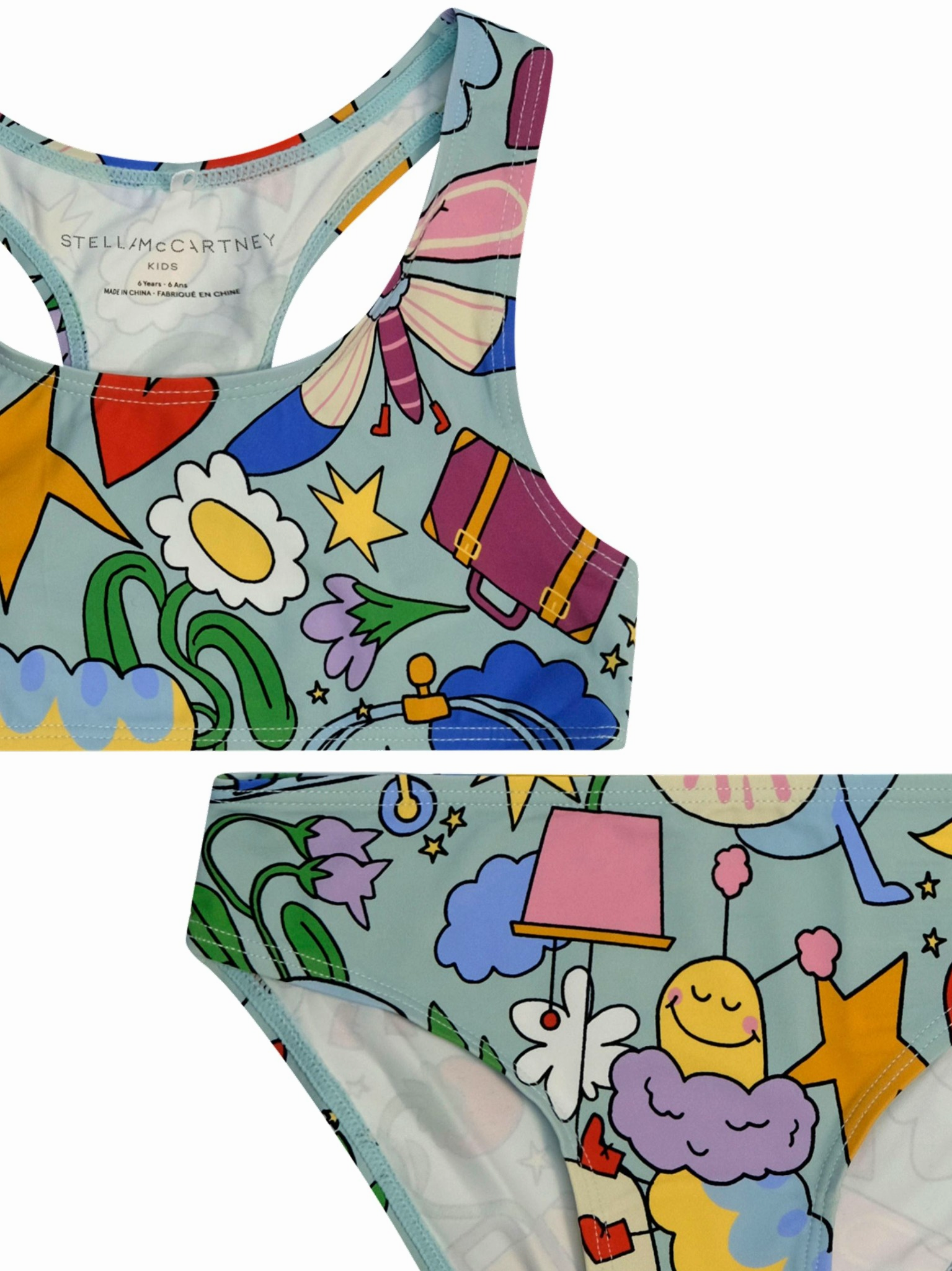 Costume due pezzi per bambina Stella McCartney Kids multicolore con stampa grafica all-over TYCA35 Z3509 754MC STELLA McCARTNEY KIDS