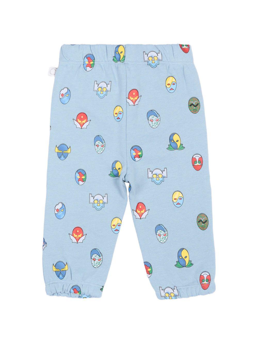 Pantaloni per neonato Stella McCartney Kids azzurri con stampa grafica all-over TZ6310 Z4012 61EMC STELLA McCARTNEY KIDS