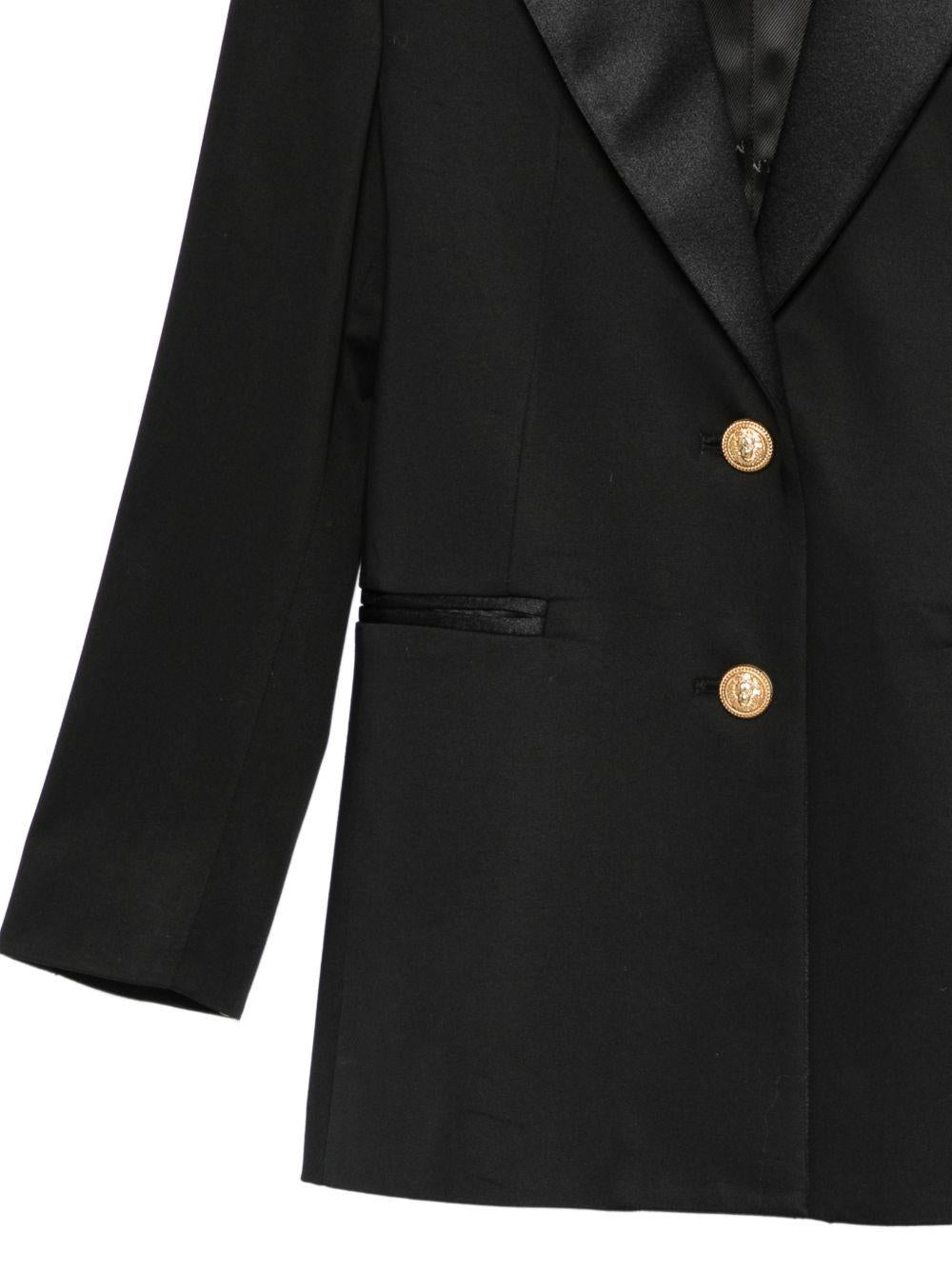 Blazer per bambina Balmain Kids nero con revers in raso BY2A14 P0484 930 BALMAIN KIDS