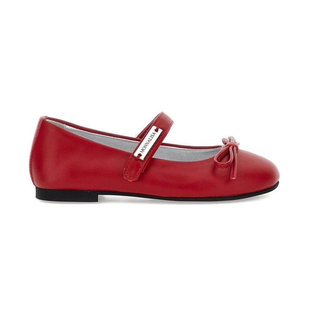 Ballerine per bambina Monnalisa Kids rosso con dettaglio fiocco 8CH015 8786 0043 MONNALISA KIDS