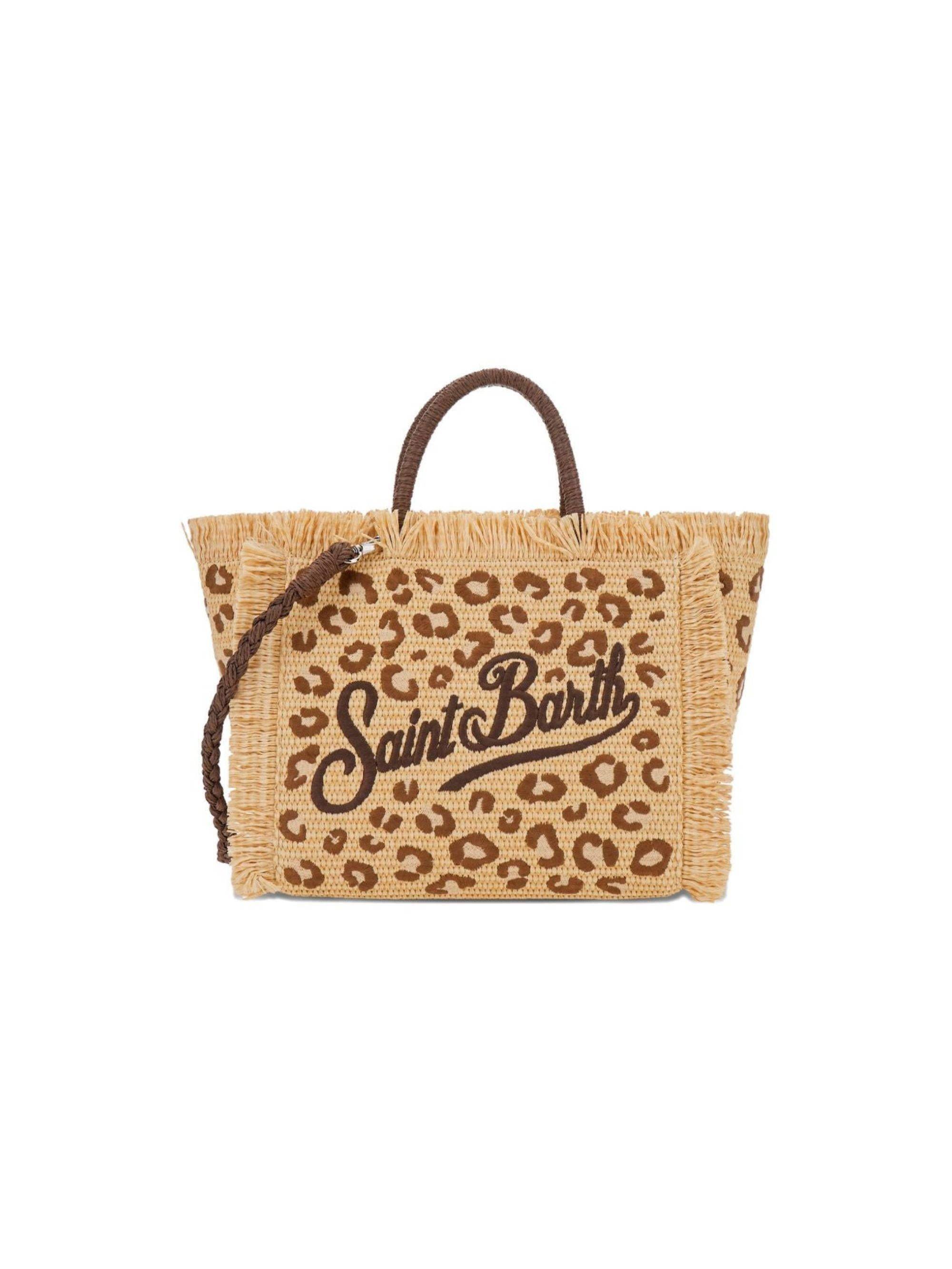 Borsa Colette MC2 Saint Barth beige con stampa animalier COL0017 00349L MC2 ST. BARTH KIDS