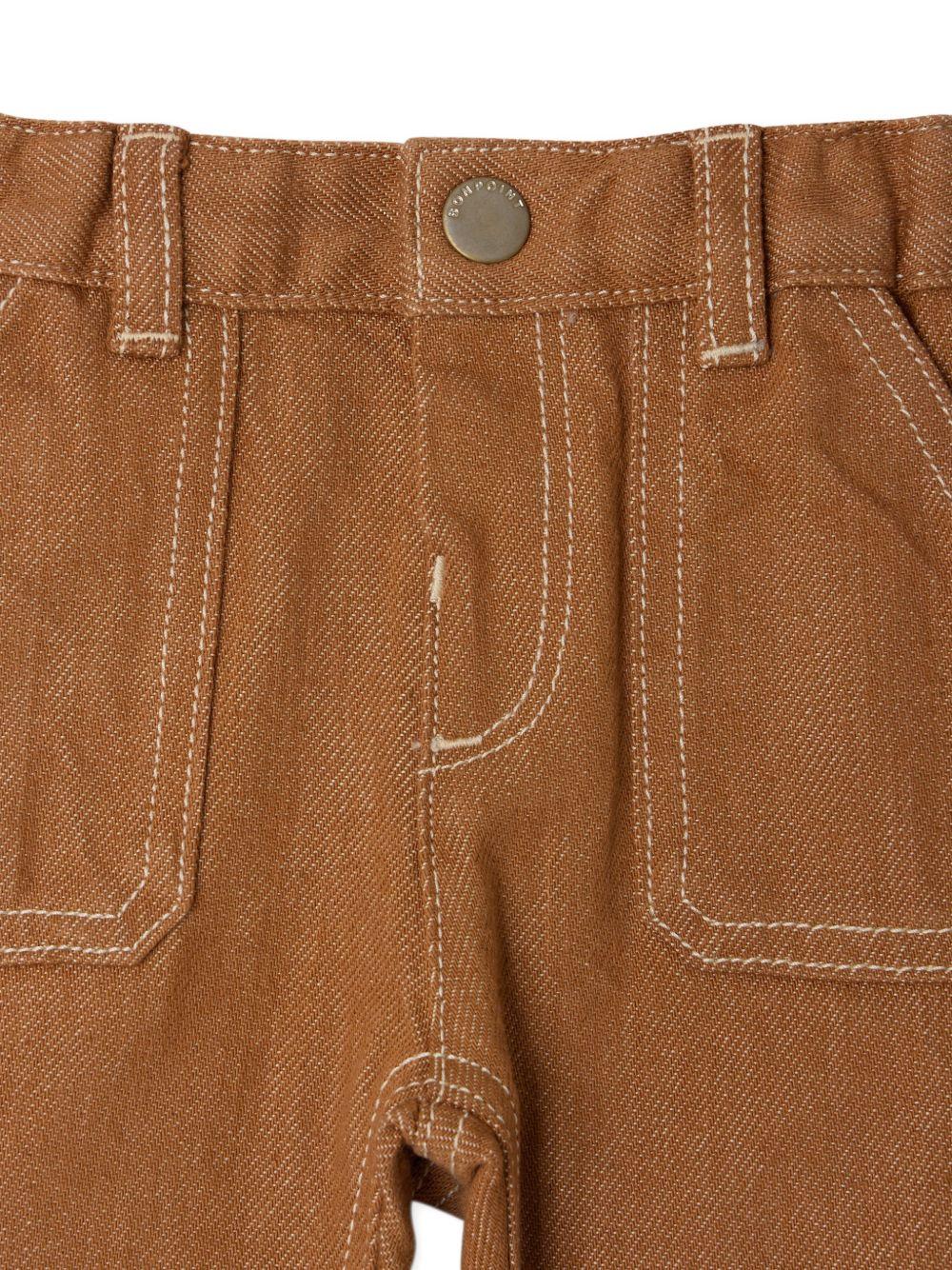 Pantaloni Gaspar per neonato Bonpoint marroni con tappa con logo S06YPAW00002 068A BONPOINT KIDS
