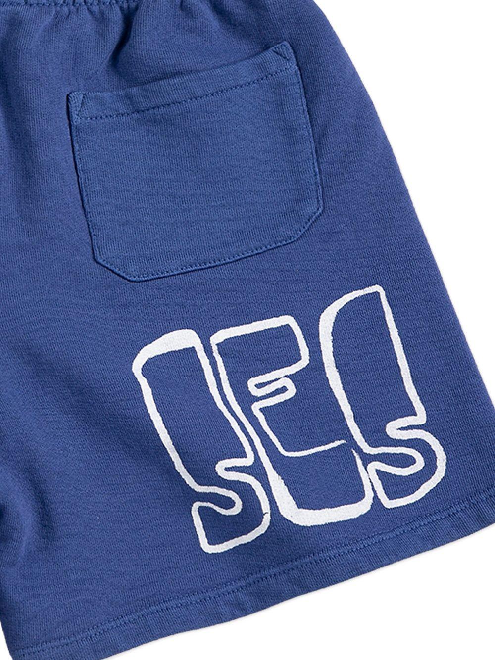 Shorts per bambino Bobo Choses blu con logo sul davanti B126AC144 411 BOBO CHOSES KIDS