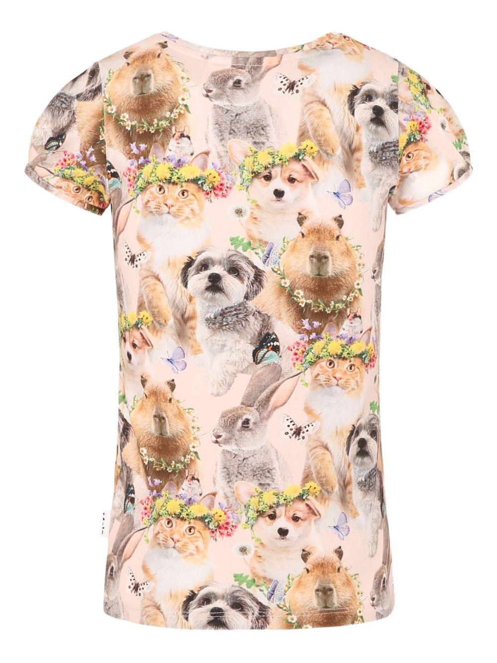 T-shirt per bambina Molo beige con stampa grafica 2S25A219 9273 MOLO KIDS