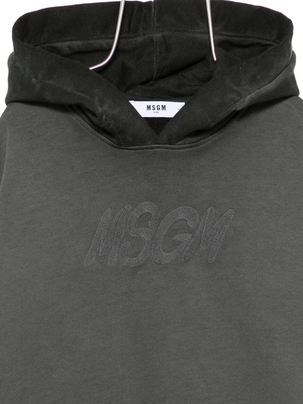 Felpa per bambino MSGM Kids grigia con cappuccio F5MSJUHS020 103 MSGM KIDS