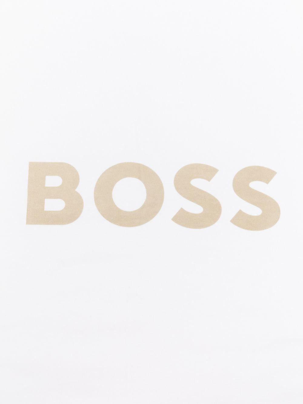 Coperta per neonato Boss Kids beige con design a righe J53093 249 BOSS KIDS