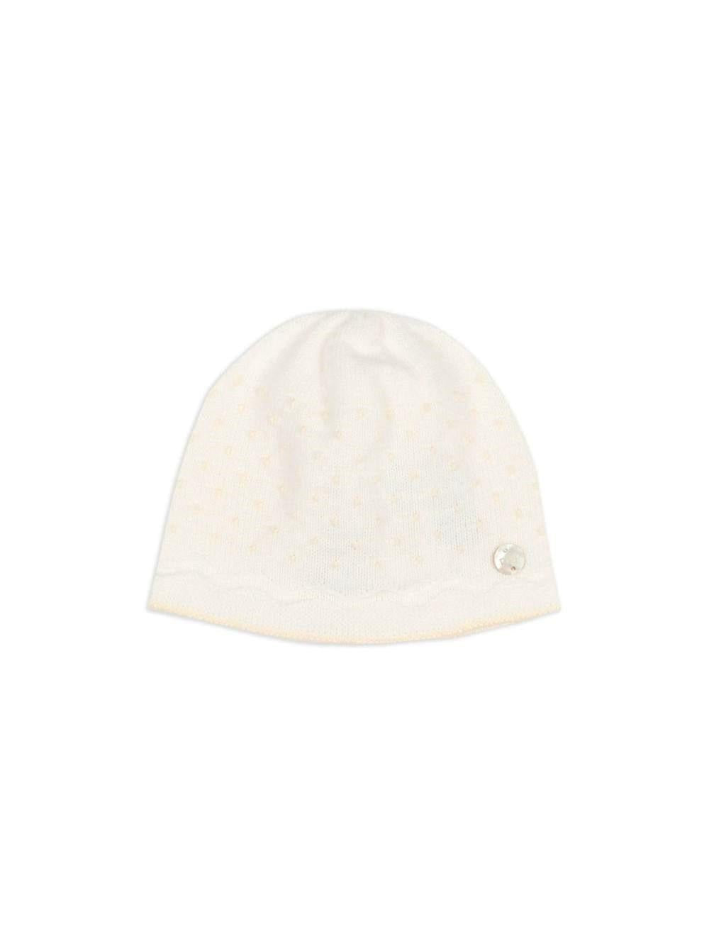 Cappello per neonati Paz Rodriguez Kids bianco con placca logo sul davanti 040-123234 6062 PaZ RODRIGUEZ KIDS