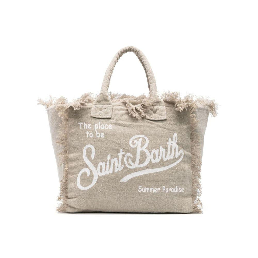 Borsa tote Vanity MC2 Saint Barth beige con stampa logo VANI022 01139L MC2 ST. BARTH KIDS