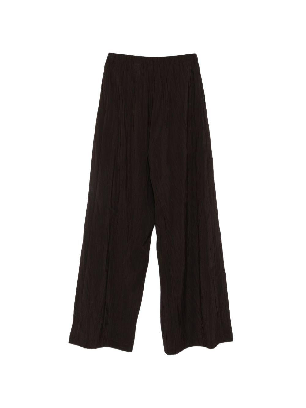 Pantaloni palazzo arricciati Alysi marrone cioccolato a gamba larga 116158 P607 CHOCO ALYSI