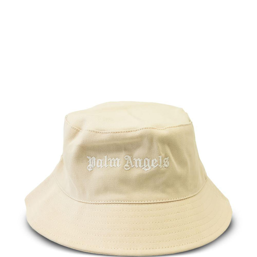 Cappello da pescatore per bambino Palm Angels Kids beige con logo ricamato PBLA001S26FAB003 092 PALM ANGELS KIDS