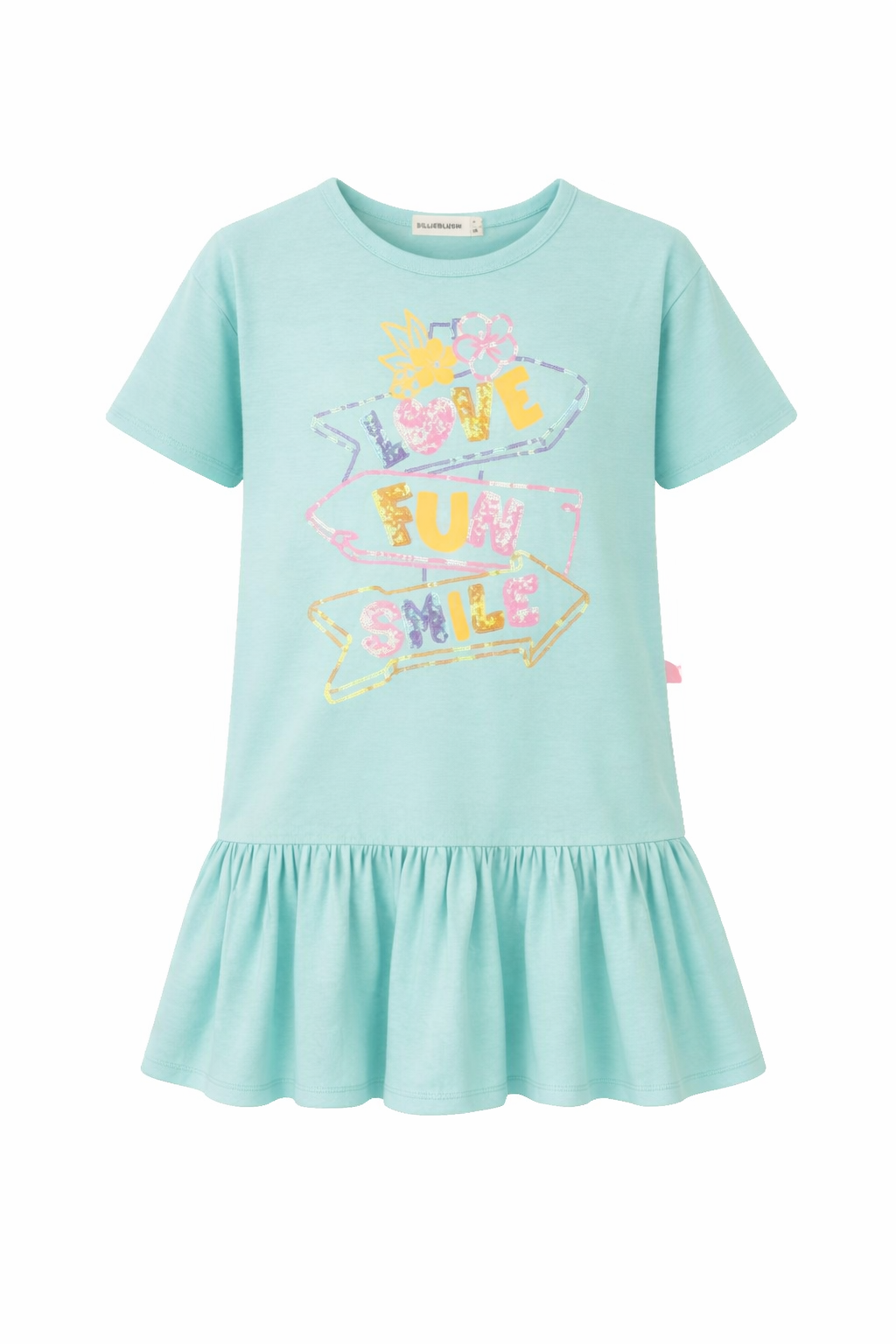 Abito per bambina Billieblush azzurro con stampa grafica sul davanti U21834 76G BILLIEBLUSH