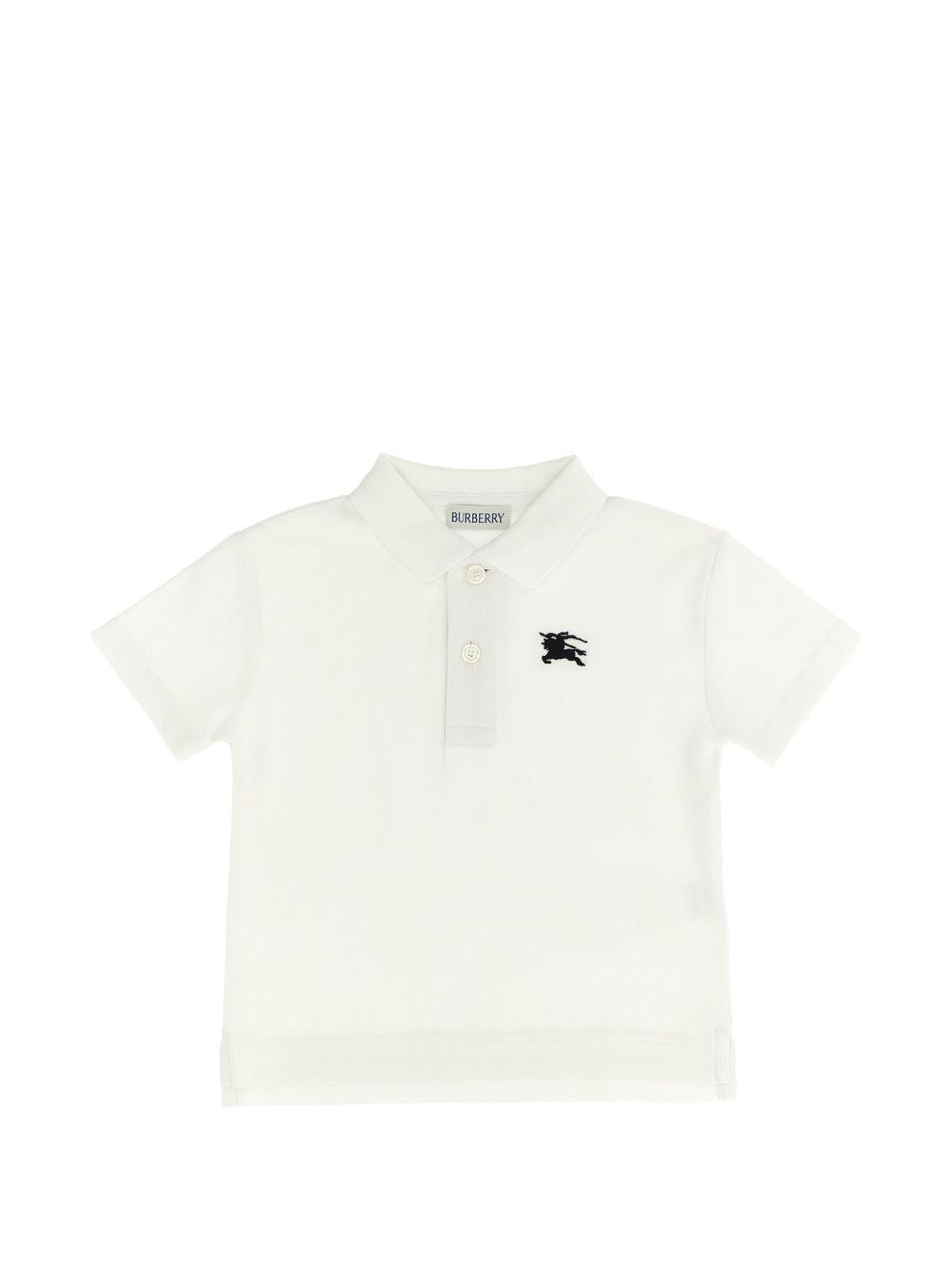 T-shirt per neonato Burberry Kids bianca con colletto a punta 8121363 A1464 BURBERRY KIDS
